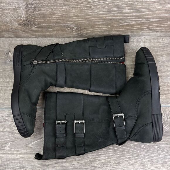 Cole Haan Colby x Nike Air Waterproof Black Leather Womens Sz 8B Zip Buckle Boot - Picture 9 of 13